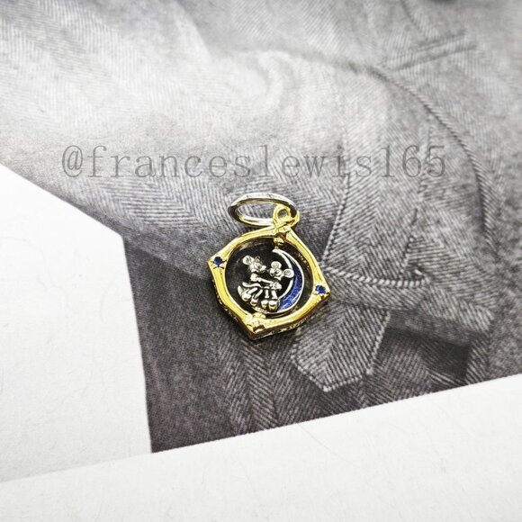 Pandora Mickey Mouse & Minnie Mouse Two-tone Spinning Moon Dangle Charm - Picture 6 of 6